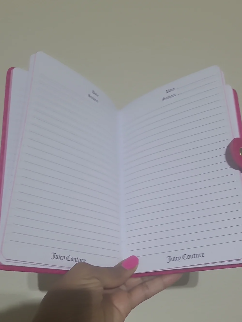 Juicy Couture Hot Pink Leopard-Embossed Journal with Gold Logo